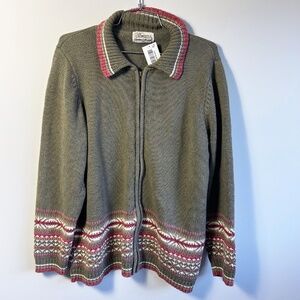 Vintage Tradition Country Collection Plus Zip Front Cardigan